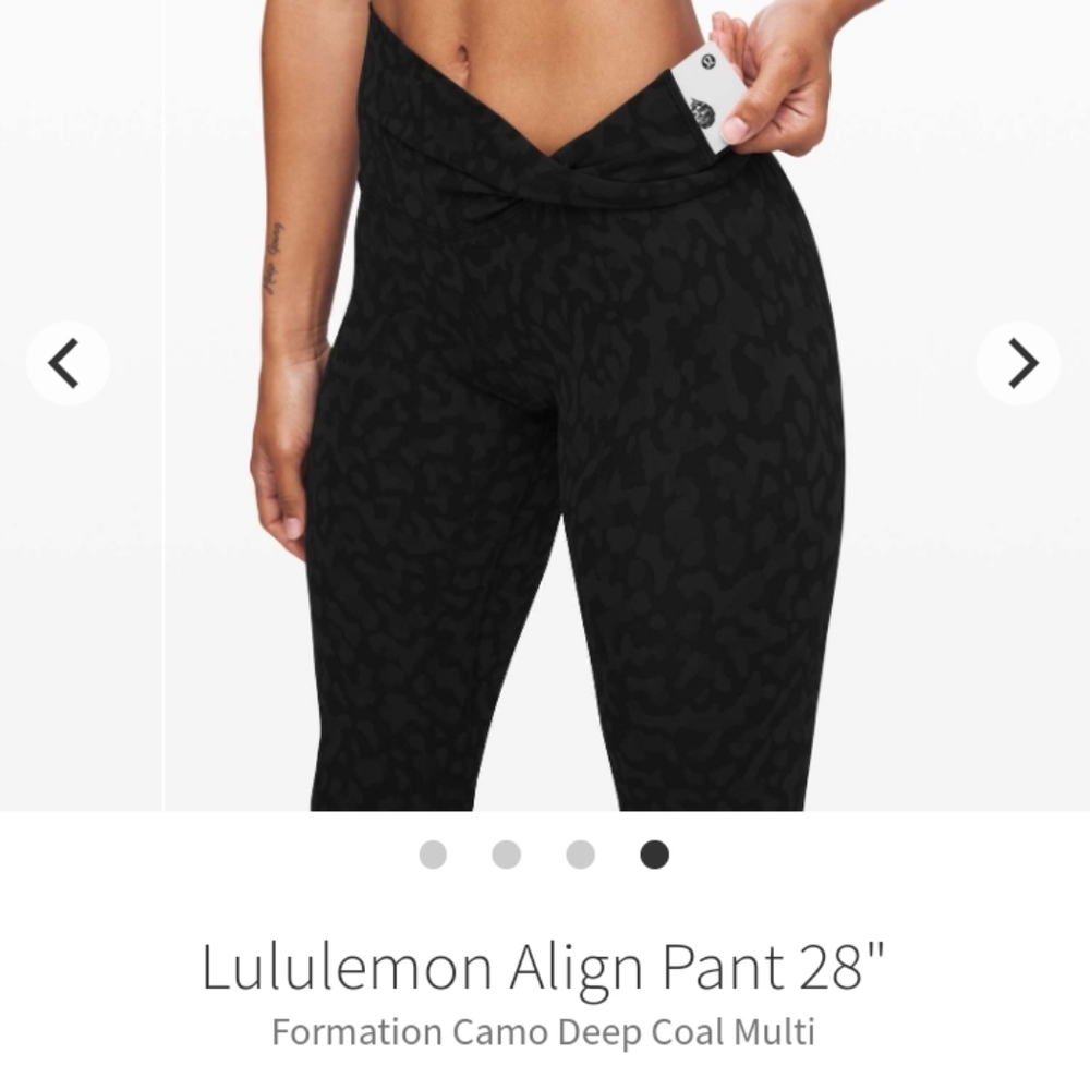 🍋 LULULEMON 🍋 Align 28" black Cheetah camo Size 8 formation camo deep - Picture 14 of 16